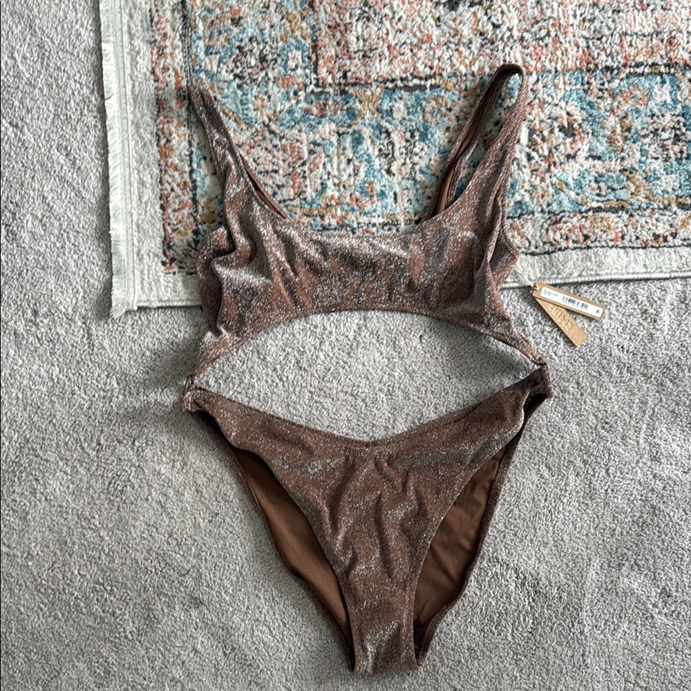 NEW- Skims Glitter Monokini Bathing Suit in Jasper